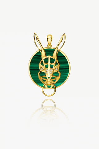Lab Grown Diamond Chinese Zodiac Charm in Yellow Gold-Rabbit Pendant