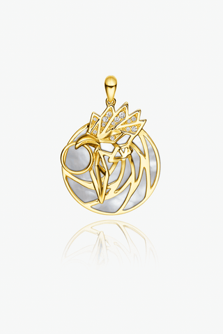 Lab Grown Diamond Chinese Zodiac Charm in Yellow Gold-Rooster Pendant