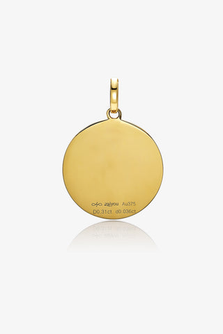 Lab Grown Diamond Zodiac Charm in Yellow Gold - Aquarius Pendant-Zaiyou Jewelry