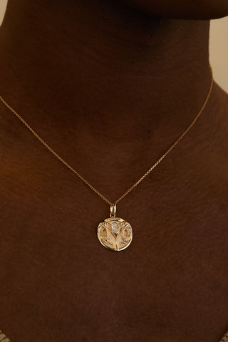 Lab Grown Diamond Zodiac Charm in Yellow Gold - Capricorn Pendant-Zaiyou Jewelry