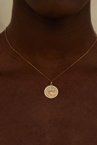Lab Grown Diamond Zodiac Charm in Yellow Gold - Virgo Pendant-Zaiyou Jewelry