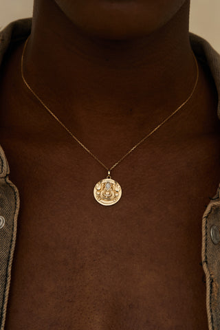 Lab Grown Diamond Zodiac Charm in Yellow Gold - Cancer Pendant-Zaiyou Jewelry