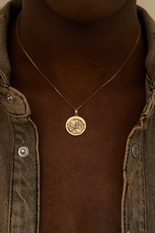 Lab Grown Diamond Zodiac Charm in Yellow Gold - Pisces Pendant-Zaiyou Jewelry