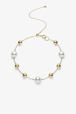 Akoya Pearl Classic Bracelet in Yellow Gold - Zaiyou Jewelry