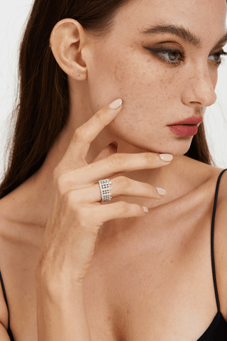 The Baden Fringe Tiara Lab Diamond Ring in White Gold - Zaiyou Jewelry