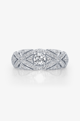 The Queen Mary Bandeau Tiara Lab Diamond Ring in White Gold - Zaiyou Jewelry