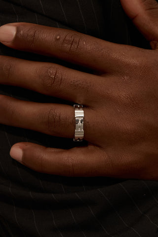 Lab Diamond Modern Wedding Ring in White Gold - Large-Zaiyou Jewelry