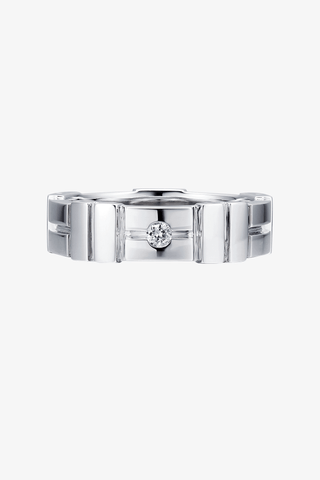 Lab Diamond Modern Wedding Ring in White Gold - Large - Zaiyou Jewelry