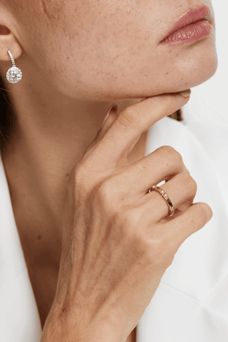 Lab Diamond Minimalist Wedding Ring in Yellow Gold - Small - Zaiyou Jewelry