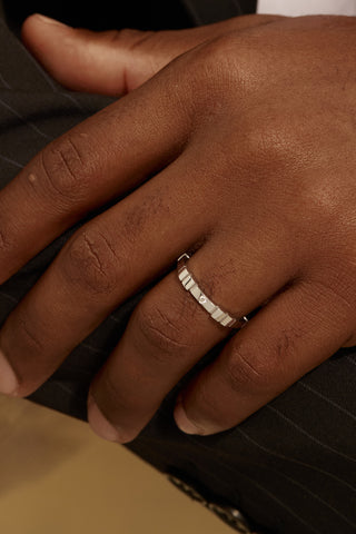Lab Diamond Thin Wedding Ring in White Gold - Small-Zaiyou Jewelry