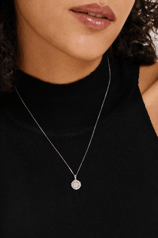Lab Grown Diamond Classic Pendant in White Gold - Zaiyou Jewelry