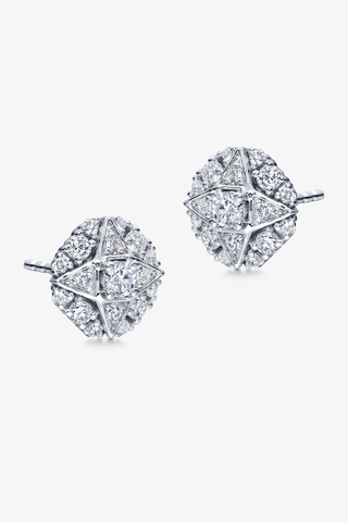 Lab Grown Diamond Classic Stud Earrings in White Gold - Zaiyou Jewelry