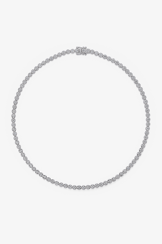 Lab Grown Diamond Tennis Necklace in White Gold (4 5/8 ct. tw.) - Zaiyou Jewelry