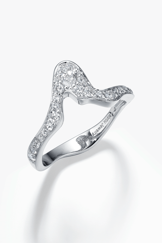 Lab Diamond Cluster Ring in White Gold - Small - Zaiyou Jewelry