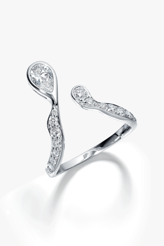 Lab Diamond Ring in White Gold - Large - Zaiyou Jewelry