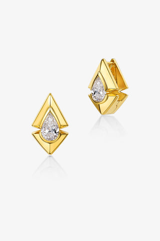 0.5CT PEAR-CUT LAB-GROWN DIAMOND PRISMATIC ALLURE EARRINGS IN 14K YELLOW GOLD