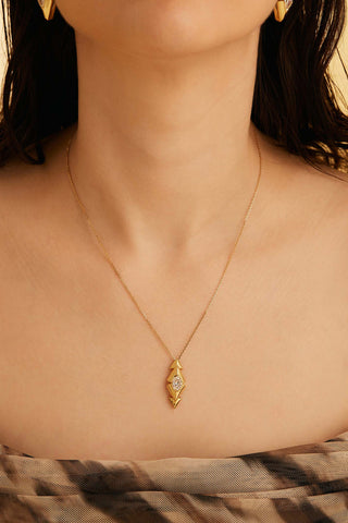 1.0CT OVAL-CUT LAB-GROWN DIAMOND PRISMATIC ALLURE PENDANT IN 14K YELLOW GOLD