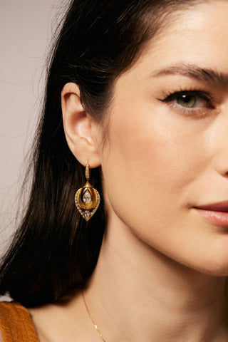 1.0CT PEAR-CUT LAB-GROWN DIAMOND GLORY DROP EARRINGS IN 14K YELLOW GOLD