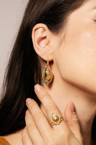 1.0CT PEAR-CUT LAB-GROWN DIAMOND GLORY DROP EARRINGS IN 14K YELLOW GOLD