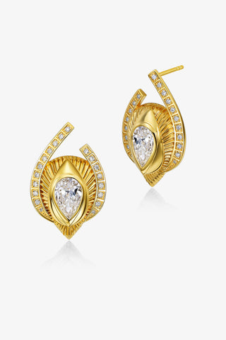 1.0CT PEAR-CUT LAB-GROWN DIAMOND GLORY EARRINGS IN 14K YELLOW GOLD