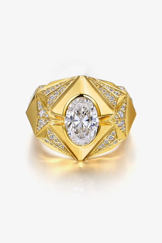 2.0CT OVAL-CUT LAB-GROWN DIAMOND PRISMATIC ALLURE RING IN 14K YELLOW GOLD