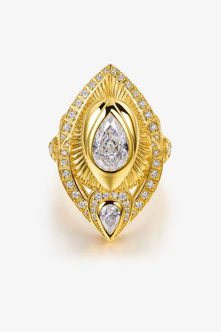 2.0CT & 0.4CT PEAR-CUT LAB-GROWN DIAMOND GLORY RING IN 14K YELLOW GOLD
