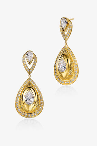 2.0CT & 1.0CT PEAR-CUT LAB-GROWN DIAMOND GLORY DROP EARRINGS IN 14K YELLOW GOLD