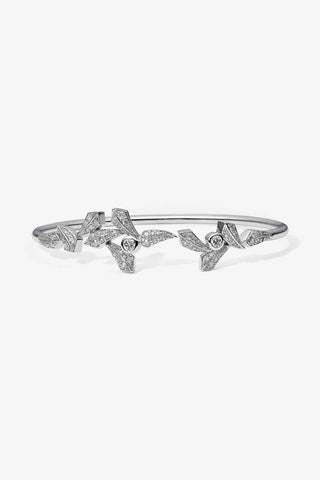 White Gold Lab Grown Diamonds Luxury Open Bangle