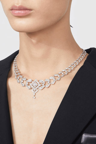 White Gold Lab Grown Diamonds High Jewelry Necklace