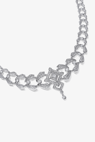 White Gold Lab Grown Diamonds High Jewelry Necklace