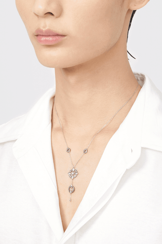 9K Black/white Gold Lab Diamond Cross Necklace