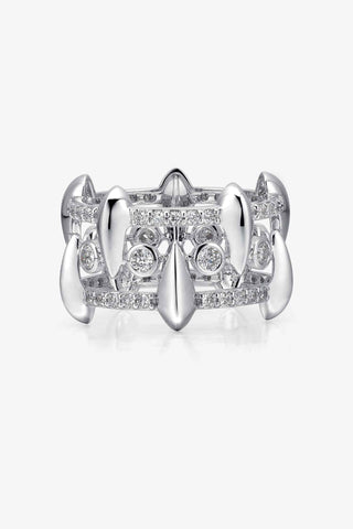 9K White Gold Lab-Diamonds Hollow Uni-sex Ring