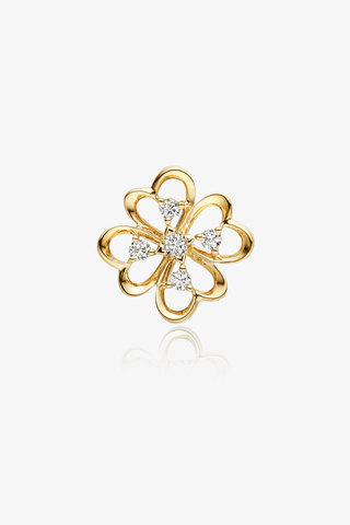 Lab Diamond Clover Pendant in Yellow/White Gold