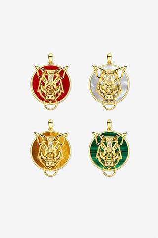 Lab Grown Diamond Chinese Zodiac Charm in Yellow Gold-Pig Pendant