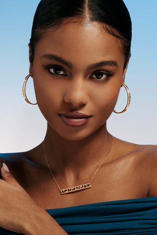 MAZE ARCHITECTURAL C-HOOP DIAMOND EARRINGS IN GOLD