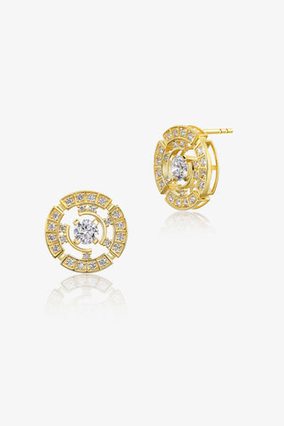 MAZE CIRCULAR LAB-GROWN DIAMOND EARRINGS IN GOLD