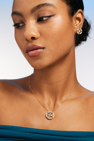 MAZE CIRCULAR LAB-GROWN DIAMOND EARRINGS IN GOLD