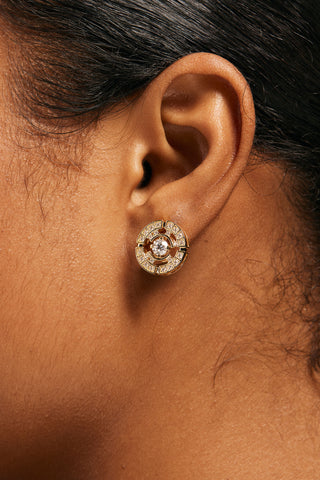 MAZE CIRCULAR LAB-GROWN DIAMOND EARRINGS IN GOLD