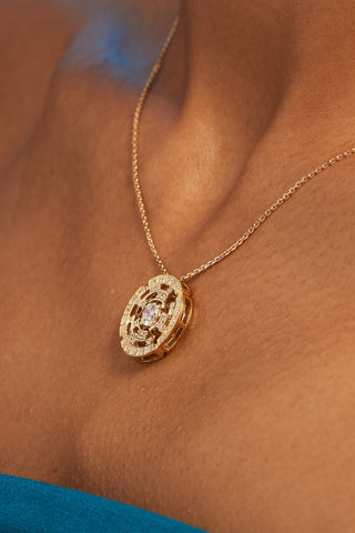 MAZE CIRCULAR LAB-GROWN DIAMOND PENDANT IN GOLD