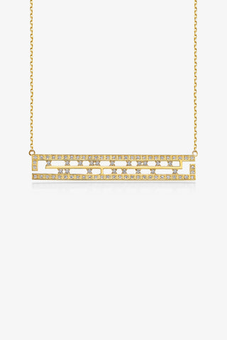 MAZE LINEAR LAB-GROWN DIAMOND BAR NECKLACE IN GOLD