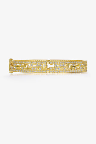 MAZE OPENWORK PAVÉ LAB-GROWN DIAMOND BANGLE IN GOLD