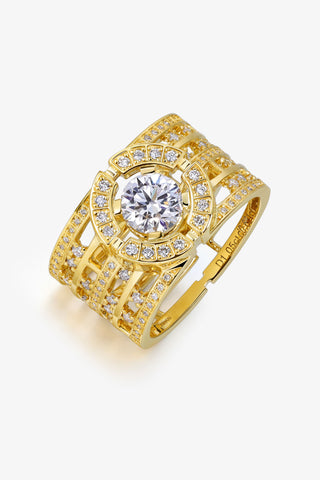 MAZE ROUND STATEMENT LAB-GROWN DIAMOND RING IN GOLD