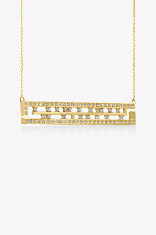 MAZE LINEAR LAB-GROWN DIAMOND BAR NECKLACE IN GOLD