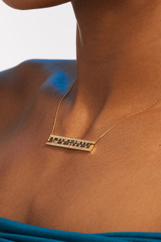 MAZE LINEAR LAB-GROWN DIAMOND BAR NECKLACE IN GOLD