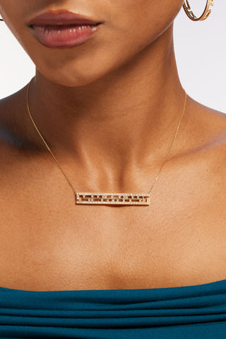 MAZE LINEAR LAB-GROWN DIAMOND BAR NECKLACE IN GOLD
