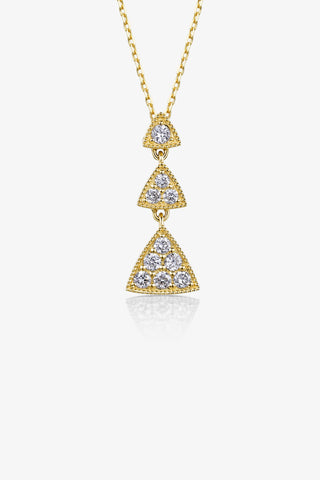 TRIANGLE-SHAPED VINTAGE BEADS GEOMETRY DREAM CATCHER LAB-GROWN DIAMOND NECKLACE IN 9K YELLOW GOLD