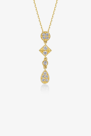 MULTI-SHAPED GEOMETRY DREAM CATCHER VINTAGE BEADS LAB-GROWN DIAMOND NECKLACE IN 9K YELLOW GOLD