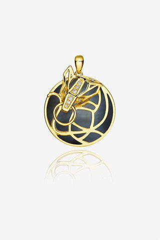 Lab Grown Diamond Chinese Zodiac Charm in Yellow Gold-Rat Pendant