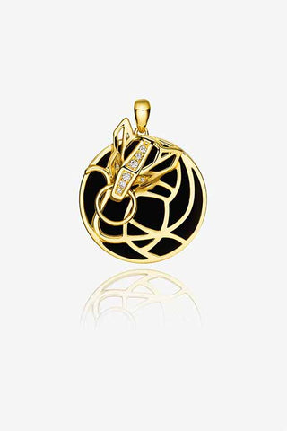 Lab Grown Diamond Chinese Zodiac Charm in Yellow Gold-Rat Pendant