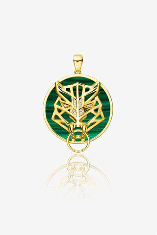 Lab Grown Diamond Chinese Zodiac Charm in Yellow Gold-Tiger Pendant